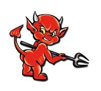 Avisa Pegatina Funny Devil - 11x10.5cm