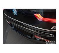Avisa Protector del Parachoques Trasero Inoxidable Negro Compatible con BMW i3 (i01) Facelift 2017- 'Ribs'
