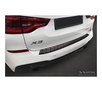 Avisa Protector del Parachoques Trasero Inoxidable Negro Compatible con BMW X3 G01 Paquete M 2017-2021 & Facelift 2021- Incl. M Competition 2019-2021 'Ribs'