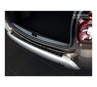 Avisa Protector del Parachoques Trasero Inoxidable Negro Compatible con Dacia Duster II 2018-2021 & FL 2021- 'Ribs'