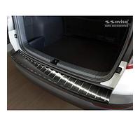 Avisa Protector del Parachoques Trasero Inoxidable Negro Compatible con Skoda Karoq 2017-2022 'Ribs'