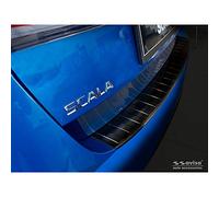 Avisa Protector del Parachoques Trasero Inoxidable Negro Compatible con Skoda Scala 2019- 'Ribs'