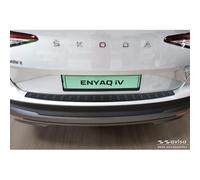 Avisa Protector del Parachoques Trasero Inoxidable Negro Mate Compatible con Skoda Enyaq IV/Enyaq Coupe IV 2022- 'Ribs'