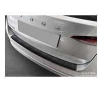 Avisa Protector del Parachoques Trasero Inoxidable Negro Mate Compatible con Skoda Octavia Combi (NX5) Incl. RS 2020- 'Ribs'