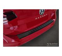 Avisa Protector del Parachoques Trasero Inoxidable Negro Mate Compatible con Volkswagen Passat 3G Variant 2014- 'Ribs'