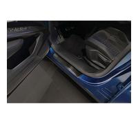 Avisa Protectores de umbral de puerta de acero inoxidable negro compatibles con Peugeot 3008 III 2024- 'Lines' - 4 piezas