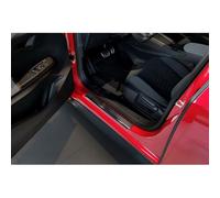 Avisa Protectores de umbral de puerta Inox negros compatibles con Volkswagen ID.3 2020-2023 y FL 2023- / Cupra Born 2021- / MG 4 2022- / MG HS II 2024- 'Lines' - 4 piezas