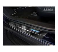 Avisa Umbrales de Puerta Inoxidable Negro Compatible con Toyota RAV4 (5th Gen.) 2018- & Suzuki Across 2020- - 'Hybrid' - 4-Piezas