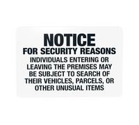 Aviso por razones de seguridad individuos entrando o saliendo de las instalaciones pueden ser señal de advertencia, señal de seguridad de entrada de seguridad para el hogar, negocios, pared