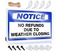 Aviso que no hay reembolsos debido al clima, decoración de sótano para colgar en la sala de estar, pósteres escandinavos, impermeable, decoración de pared de metal vintage (20 x 30 cm)