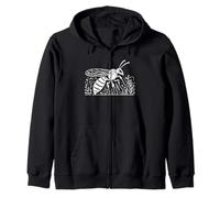 Avispa Cucú Line Art Entomólogo Sudadera con Capucha