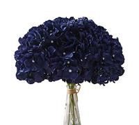AVIVIHO Hortensias Artificiales Color Azul Marino, 10 Unidades, hortensias de Seda sintética con Tallos para decoración de Bodas, hogar, Fiestas, Tiendas, Fiesta de Nacimiento