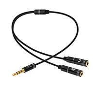 Avizar, Adaptador de audio con Jack 3,5mm para micrófono y auriculares de 30 cm