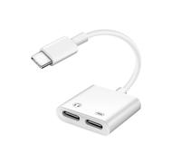 Avizar, Adaptador de audio y carga USB-C macho a doble USB-C hembra Compacto