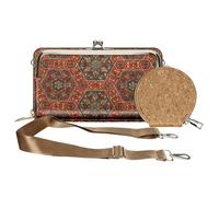Avizar Bolsa de hombro de corcho con triple bolsillo magnético, Multicolor