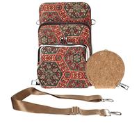 Avizar Bolsa de hombro de corcho con triple bolsillo magnético, Multicolor