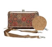 Avizar Bolsa de hombro de corcho con triple bolsillo magnético, Multicolor