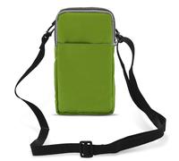 Avizar Bolsa riñonera de tela Smartphone con Mosquetón 2 bolsillos, Verde