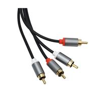 Avizar Cable 2 RCA a 2 RCA Blindado Chapado en Oro 3m,