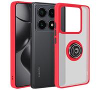 Avizar Carcasa anillo para Xiaomi 14T Pro Apoyo integrado, Rojo