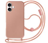 Avizar Carcasa con cordón para iPhone 16 Plus Silicona Soft touch, Rosa champán