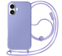 Avizar Carcasa con cordón para iPhone 16 Silicona Soft touch, Lavanda