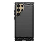Avizar Carcasa para Galaxy S24 Ultra Silicona efecto carbono, Negro