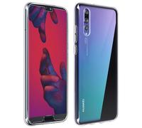 Avizar Carcasa para Huawei P20 Pro trasera + cristal templado, Transparente