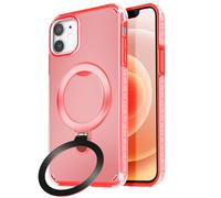 Avizar Carcasa para iPhone 12 Pro y 12 - Anillo soporte plegable, Rojo