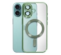 Avizar Carcasa para iPhone 16 Plus Silicona Contorno Cromo, Verde oscuro