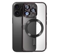 Avizar Carcasa para iPhone 16 Pro Max Silicona Contorno Cromo, Negro