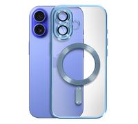 Avizar Carcasa para iPhone 16 Silicona Contorno Cromo, Azul Claro