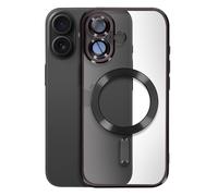 Avizar Carcasa para iPhone 16 Silicona Contorno Cromo, Negro