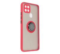 Avizar Carcasa para Oppo A15 Bimateria Anillo Soporte Metálico, Rojo