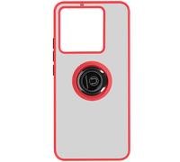 Avizar Carcasa para Xiaomi 13T y 13T Pro bimaterial Anillo Soporte vídeo, Rojo