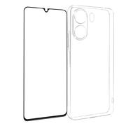 Avizar, Carcasa para Xiaomi Redmi 13C Silicona Cristal Templado 9H Contorno
