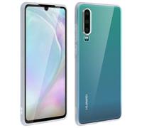 Avizar Carcasa Silicona Transparente + Cristal Templado Bordes Negros para Huawei P30