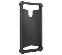 Avizar Funda Silicona Efecto Cuero Negra/Dorada para Smartphones 4.7" a 5"