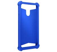 Avizar Funda Silicona Efecto Cuero Azul para Smartphones 5.3" a 5.5"