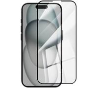 Avizar Cristal templado iPhone 16 Anti-arañazos 9H borde adhesivo, Negro