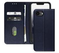 Avizar Estuche para iPhone 16 con tapa, cartera y soporte video, Azul noche