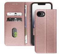Avizar Estuche para iPhone 16 con tapa, cartera y soporte video, Rosa champán
