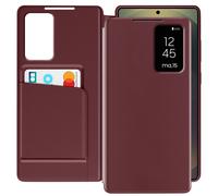 Avizar Estuche Ventana para Samsung Galaxy S25 Ultra con Cartera, Burdeos