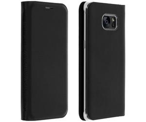 Avizar Flip Book Cover Funda Cartera Negra para Samsung Galaxy S7 Edge