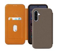 Avizar Funda Carbon para Samsung Galaxy A56 Tarjetero Anti-RFID, Marrón