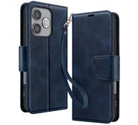 Avizar Funda Cartera para Honor 600 Lite Estilo Retro con Soporte, Azul noche