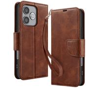 Avizar Funda Cartera para Honor 600 Lite Estilo Retro con Soporte, Marrón claro