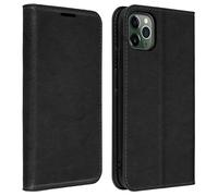 Avizar Funda de Piel Auténtica Negra para Apple iPhone 11 Pro Max