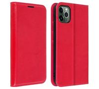 Avizar Funda de Piel Auténtica Roja para Apple iPhone 11 Pro Max