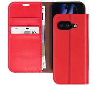 Avizar Funda de piel para Google Pixel 9a Cartera y soporte de vídeo, Rojo